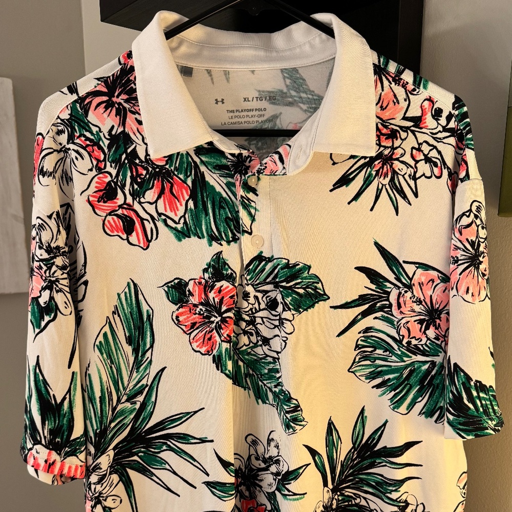Under Armor Playoff 2.0 Laurel Floral Polo, Size XL